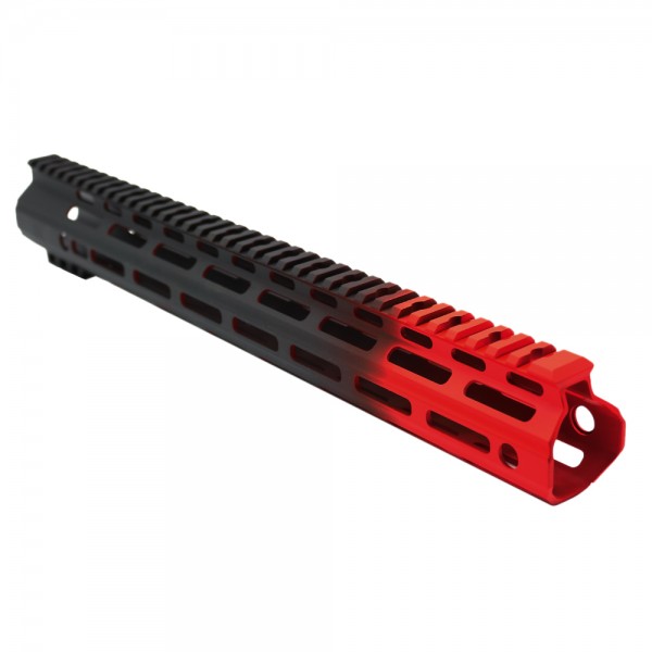 CERAKOTE GRADIENT| AR-15 ANGLE CUT CLAMP ON M-LOK 15 INCH HANDGUARD- BLACK BASE- GRADIENT- RED -MADE IN U.S.A